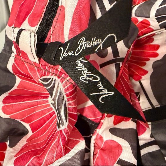 Vera Bradley Cherry Blossom Collapsible Duffle Bag Silver Hardware Zipper Accent - Picture 2 of 5